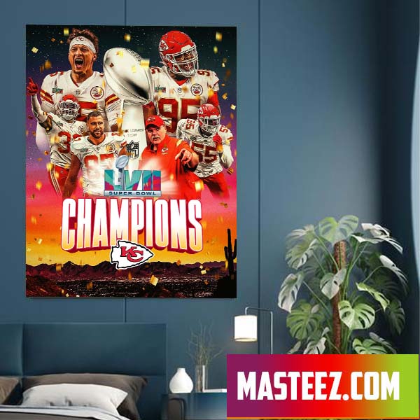 Kansas City Chiefs KC Champions Super Bowl LVII 2023 Poster Canvas
