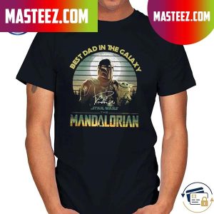 Premium dad in the galaxy Star Wars The Mandalorian vintage signature T-shirt