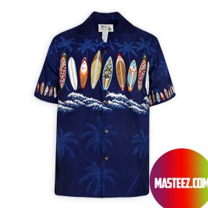 Catch a Wave Navy Blue Hawaiian Shirt