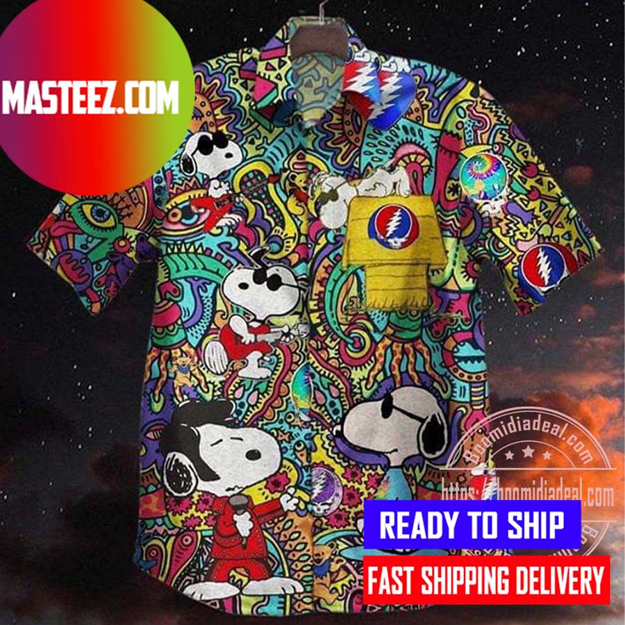 Grateful Dead Band Snoopy Collection Hawaiian Shirt - Masteez