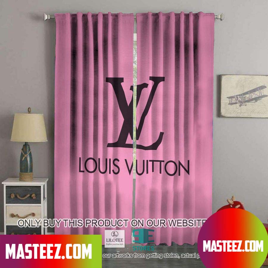 Louis Vuitton Dark Gray Monogram Pattern Shower Curtain and Mat