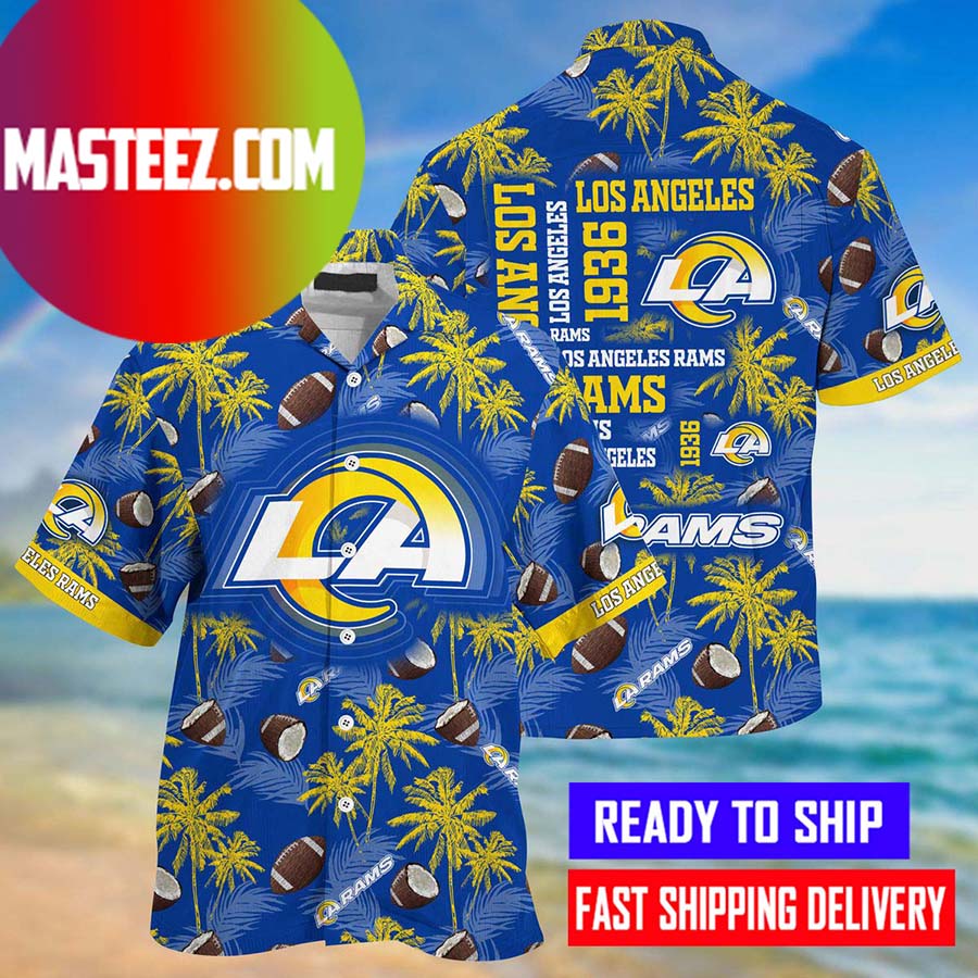 Los Angeles Rams NFL Style Summer Hawaiian Shirt - Masteez