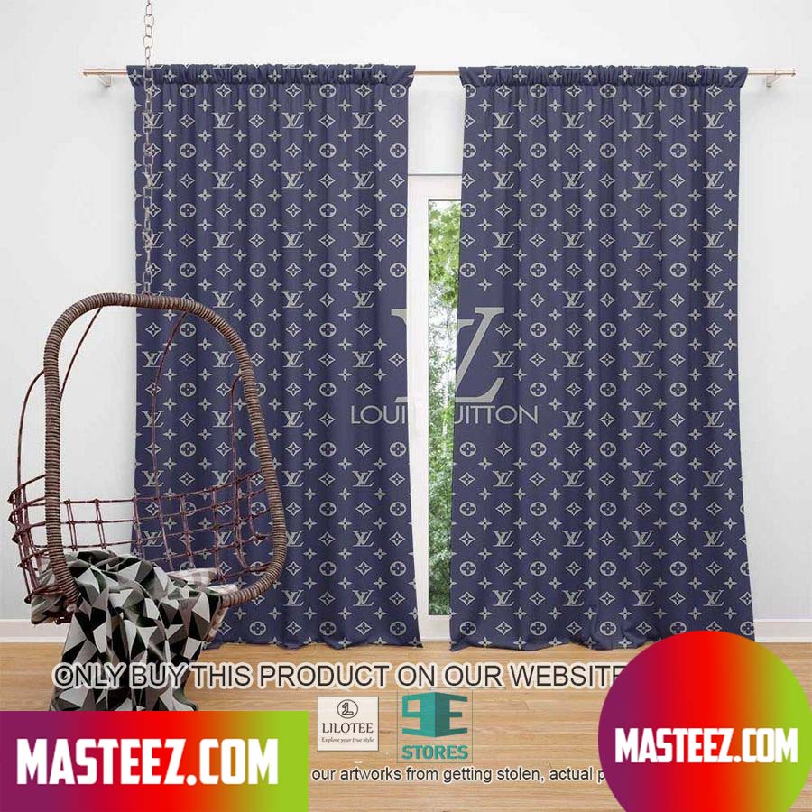 Louis Vuitton Navy Blue Windown Curtain - Masteez