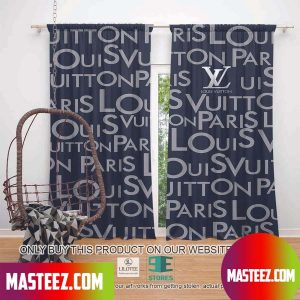 Louis Vuitton Letter Pattern Blue Windown Curtain