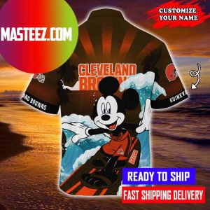 Mickey Mouse With Cleveland Browns NFL Hawaiian Shirt