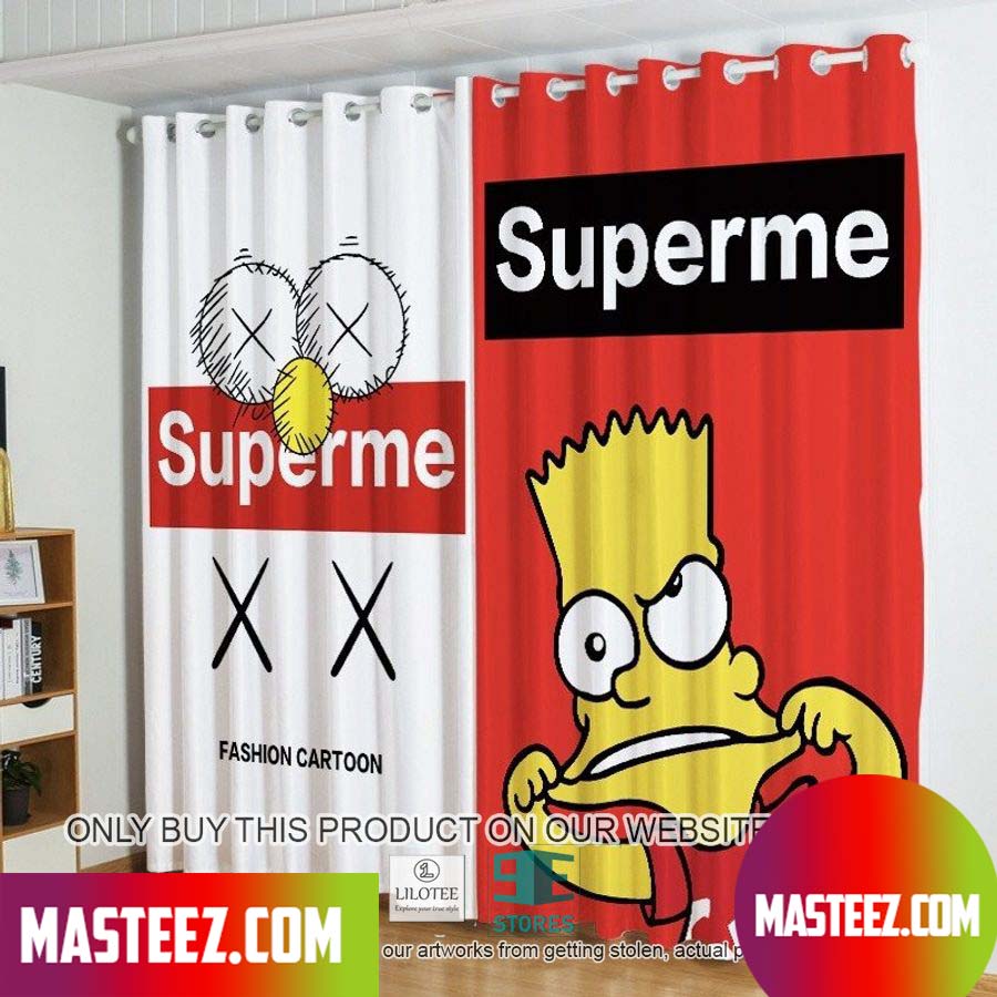 Supreme Bart Simpson Fashion Cartoon Windown Curtain