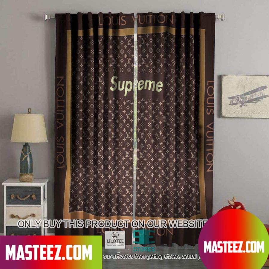 Louis Vuitton Curtains (Brown/Large Print) - BlackMissStores