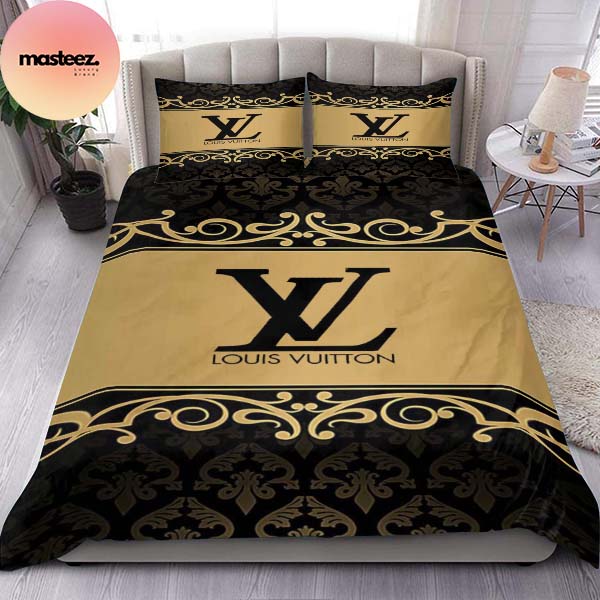 Louis Vuitton Golden Best Queen Bedding Set - Masteez