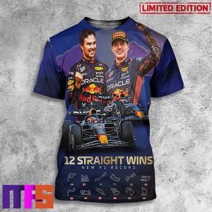 New F1 Record Red Bull Take Their 12th Win In A Row All Over Print T-Shirt