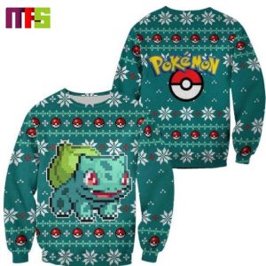 Bulbasaur In Anime Pokemon Funny Cute Christmas Ugly Sweater 2023