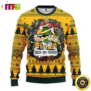Green Bay Packers Peanuts Snoopy Cute Funny Best For 2023 Holiday Christmas Ugly Sweater