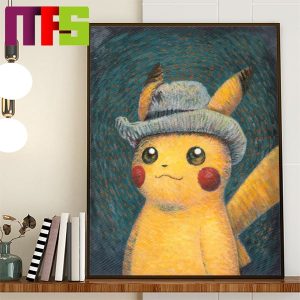 Pokemon x Van Gogh Museum Pikachu Portrait Inspired By Van Gogh Self Portrait Home Decor Poster Canvas