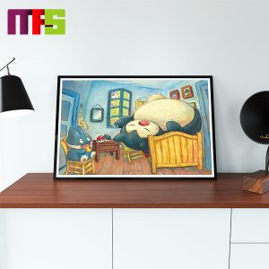 Pokemon x Van Gogh Museum Snorlax Bedroom Inspired By Van Gogh The Bedroom Home Decor Poster Canvas
