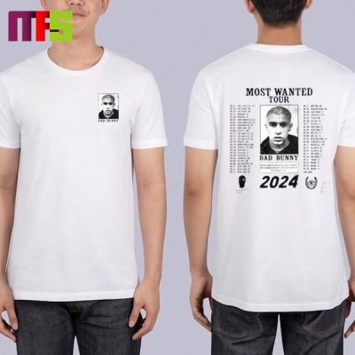 Bad Bunny Most Wanted Tour 2024 Two Sided Essentials T Shirt Masteez