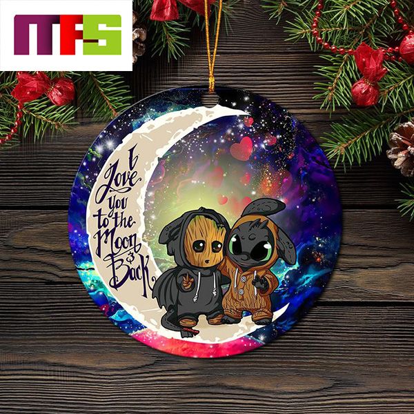 Cute Deadpool And Stitch I Love You To The Moon And Back Christmas Tree  Decorations 2023 Xmas Ornament - Masteez