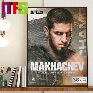 Islam Makhachev World Lightweight Champion Defeats Alex Volkanovski In Rematch Home Decor Poster Canvas