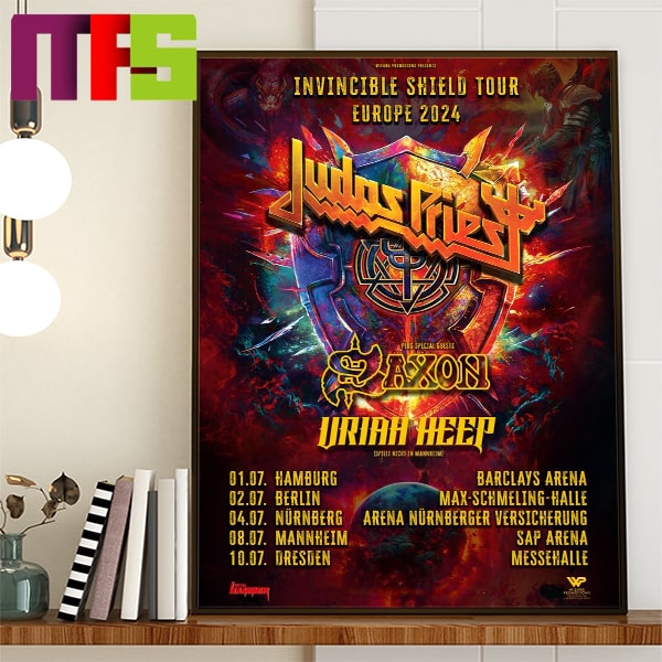 Judas Priest Invincible Shield Tour Europe 2024 Germany In July Home Decor  Poster Canvas - Masteez