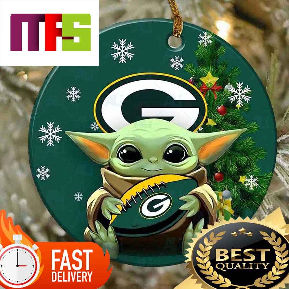 NFL Green Bay Packers With Baby Yoda Funny Custom Christmas Tree