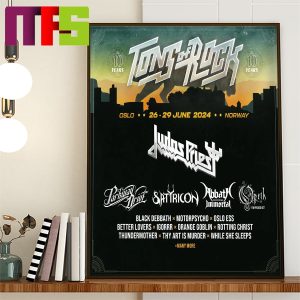 Tons Of Rock Oslo Norway On 26 29 June 2024 10 Years Anniversary Home Decor Poster Canvas