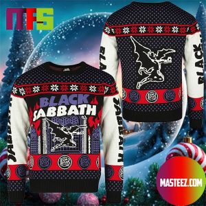 Black Sabbath Mascot Henry Logo Snowflake Pattern Ugly Christmas Sweater