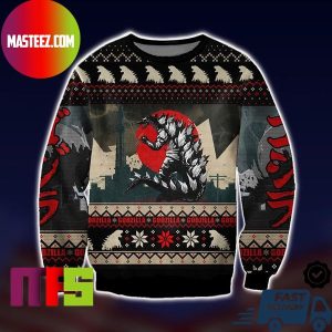 Godzilla Minus One Japan Version Godzilla Pattern Unique Design For Holiday Ugly Christmas Sweater