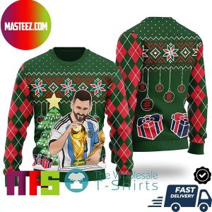 Lionel Messi Argentina World Cup 2022 Champion Best For Holiday Ugly Christmas Sweater