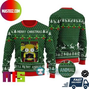 The Simpsons Home Alone Merry Christmas Ya Filthy Animal Ugly Christmas Sweater
