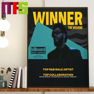 The Weeknd 2023 Billboard Music Awards Winner Top R&B Male Artist Home Decor Poster Canvas