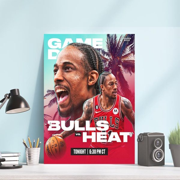 Chicago Bulls Game Day In South Beach Bulls vs Heat Poster Canvas
