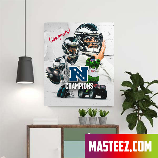 Congrats Philadelphia Eagles LVII Super Bowl 2023 Champions Poster Canvas