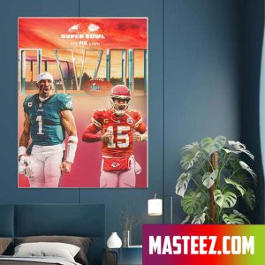 Kansas City Chiefs vs Philadelphia Eagles Super Bowl LVII NFL Matchup Poster Canvas