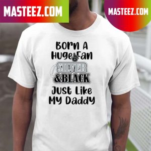 Las Vegas Raiders Baby Onesie Super Bowl 2024 Born A Huge Fan Silver& Black T-shirt