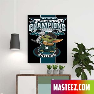 Philadelphia Eagles Champions Super Bowl LVII Baby Yoda 2023 Poster Canvas