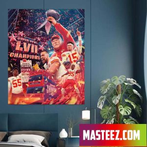 Super Bowl LVII Champions 2023 Kansas City Chiefs Poster Canvas