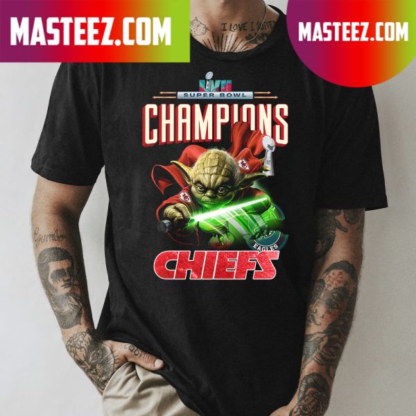 The Kansas City Chiefs Win Philadelphia Eagles Baby Yoda Super Bowl LVII Game Day T-shirt