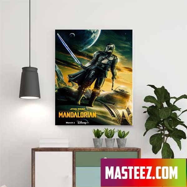 The New Season Of The Mandalorian And Baby Yoda Star War Poster Canvas