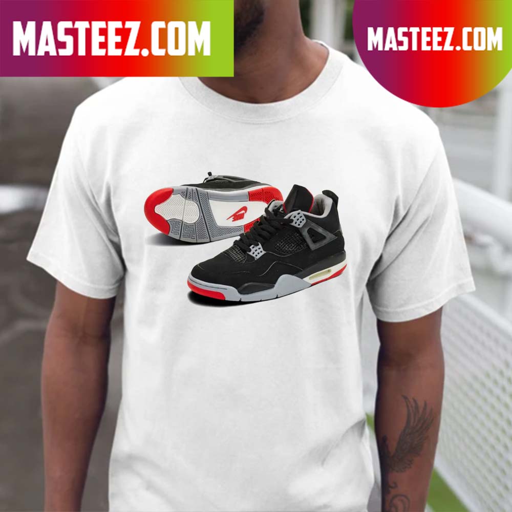 Air Jordan 4 Retro OG Bred T-shirt - Masteez