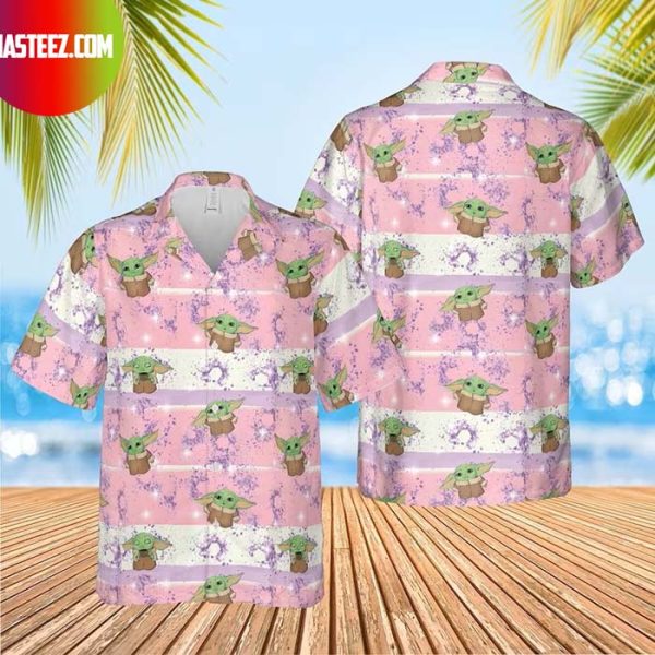 Baby Yoda Art Pink  Star Wars Hawaiian Shirt