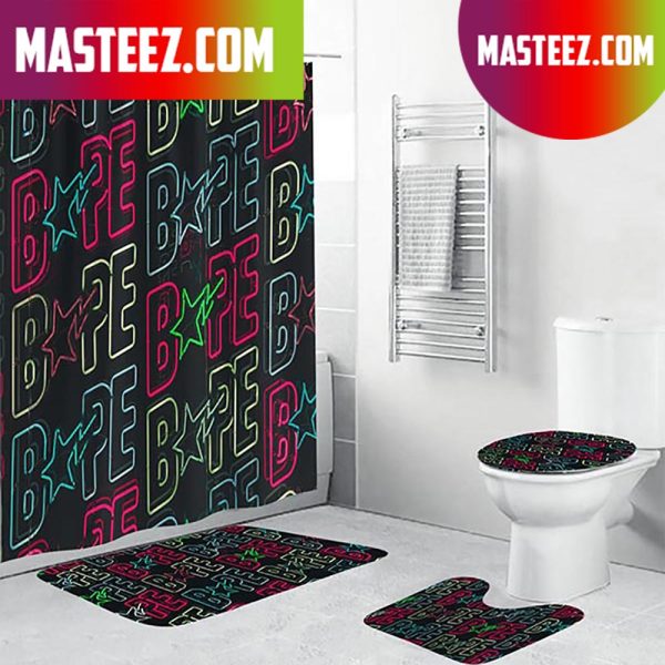 Bape Star Signature Neon Pattern Bathroom Set