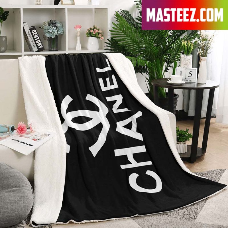 Black Classic Chanel Logo Fashion Luxury Brand Premium Blanket - Masteez