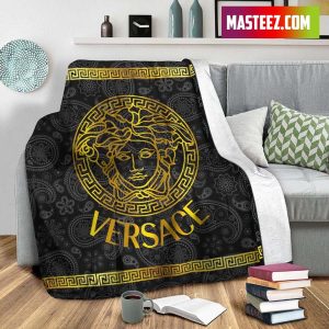 Black Versace Fashion Luxury Brand Premium Blanket