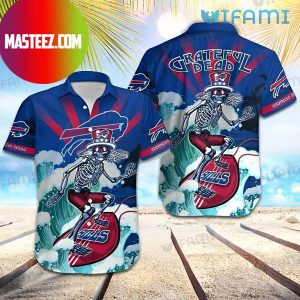 Buffalo Bills NFL Grateful Dead Skeleton Surfing Hawaiian Shirt
