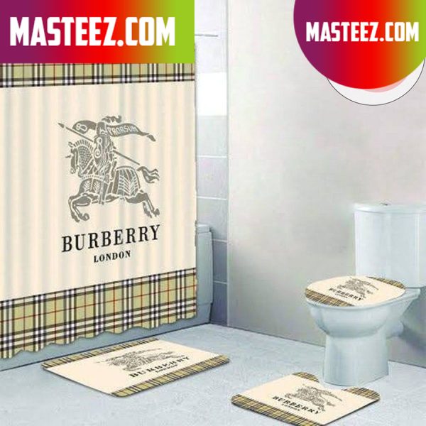 Burberry London Shower Curtain Waterproof Luxury Bathroom Shower Curtain Set