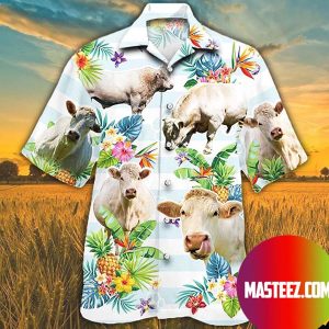 Charolais Tropical Flower Hawaiian Shirt