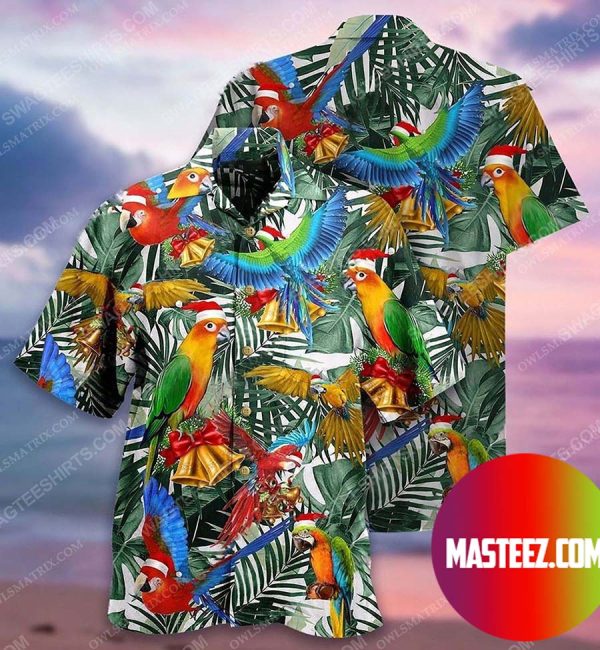 Christmas Holiday And Parrot Hawaiian Shirt