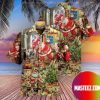 Christmas Holiday Santa’s Sleigh and Reindeer Hawaiian Shirt