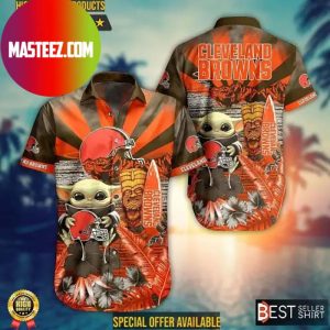 Cleveland Browns NFL Baby Yoda Star Wars Hawaiian Shirt