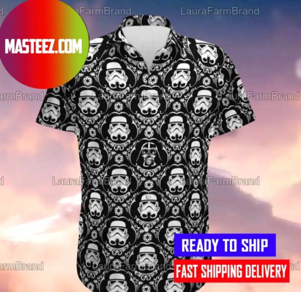 Darth Vader Face Pattern Hawaiian Shirt