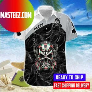 Darts Skull Smoke Hawaiian Shirt