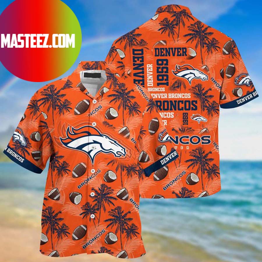 Denver Broncos Logo Horse Pattern NFL Hawaiian Shirt